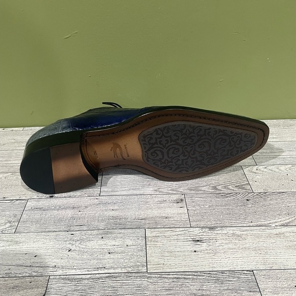 Men's Mezlan Blue and Gray Dress exotic gator Shoes - Picture 5 of 5